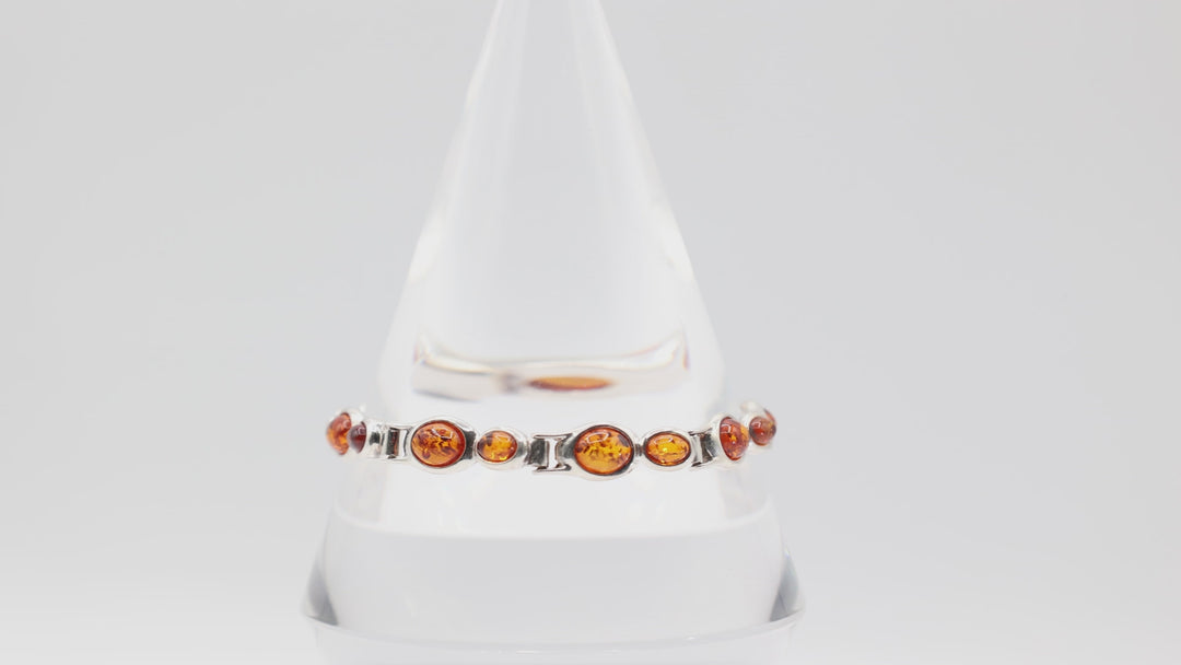 925 Silver Amber Bracelet - 7 inches