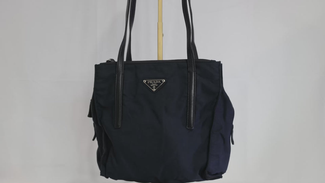 Prada Mini Tessuto Navy Blue Nylon Bag