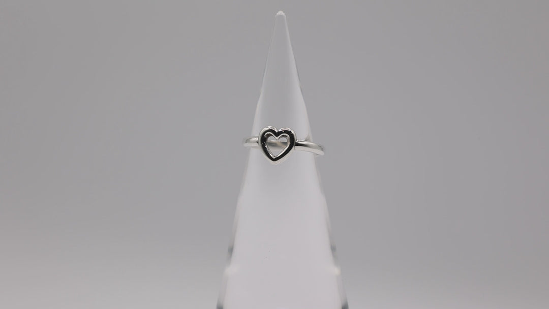 James Avery 925 Silver Retired Open Heart Ring - Size 7.5