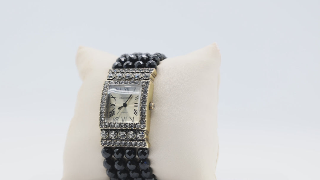 Rhinestone and beaded Quartz Heidi Daus Watch