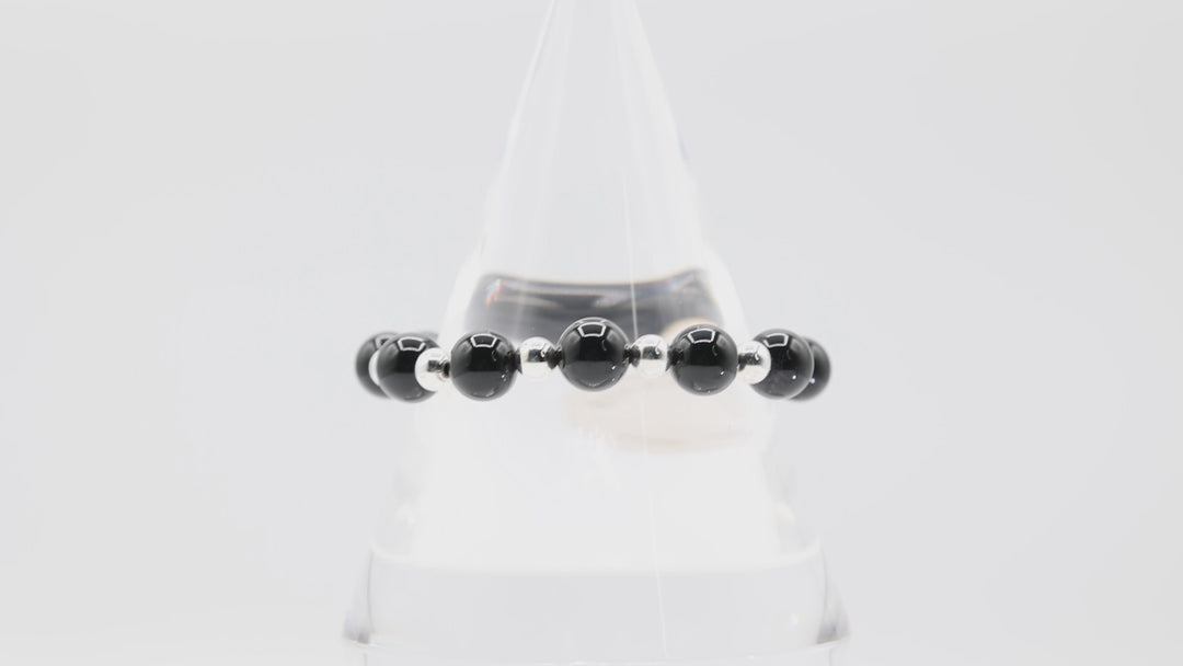 Tiffany & Co. Black Onyx Beaded Bracelet with Clasp