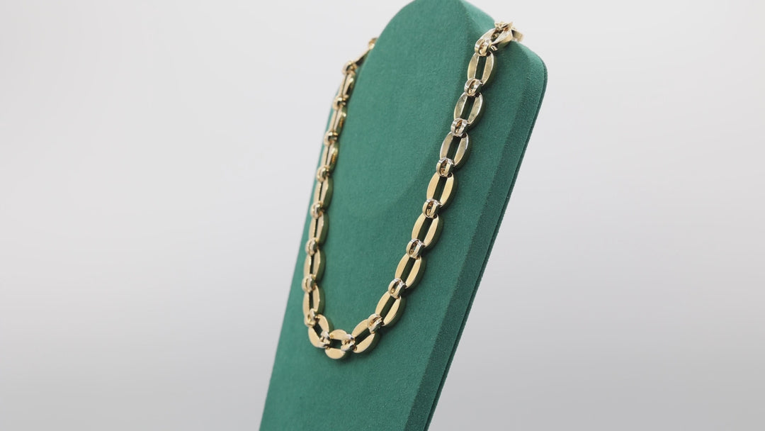 St. John Designer Link Chain Collar Necklace Gold Tone