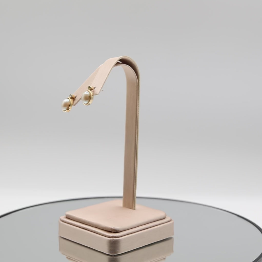 Gold Tone Givenchy Faux Pearl Earrings