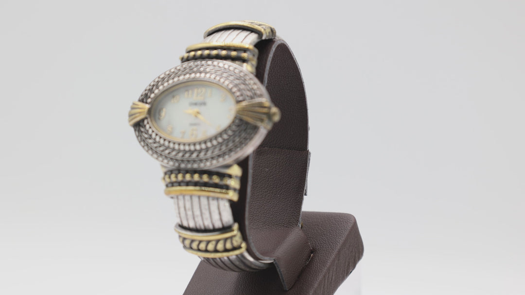 Chico's Art Deco Style Quartz WR Analog Cuff Bangle Watch