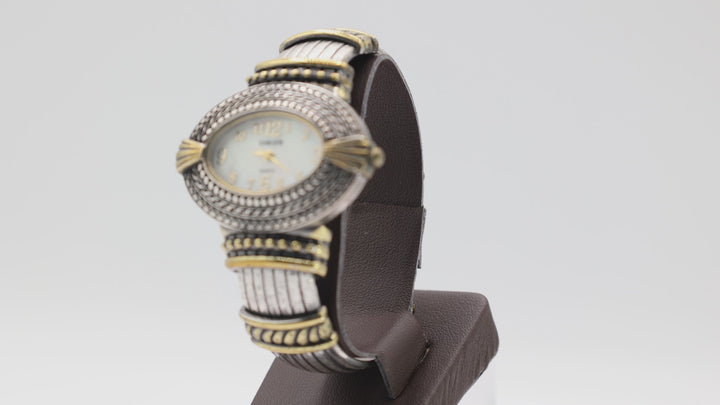 Chico's Art Deco Style Quartz WR Analog Cuff Bangle Watch