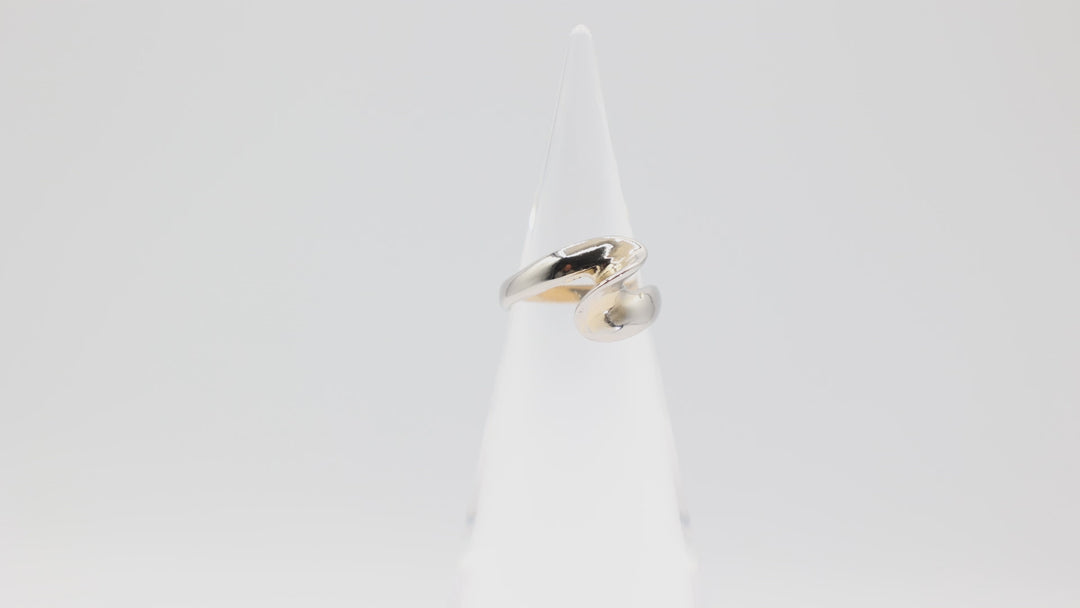 925 Sterling Silver Wavy Statement Ring Size 7 for Women