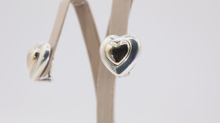 Tiffany & Co Sterling Silver Elsa Peretti Heart Shape Earrings