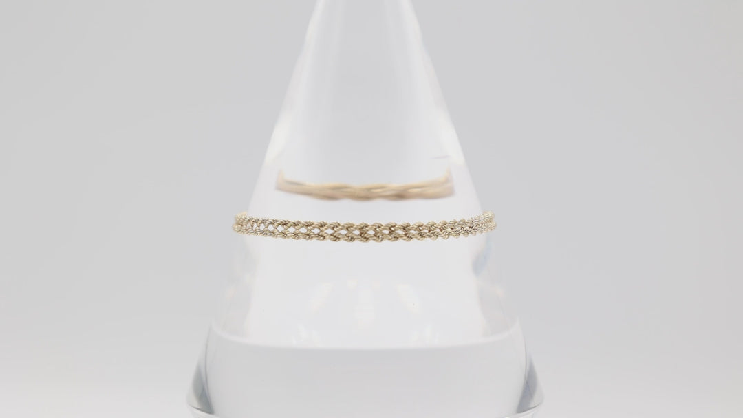 14k Gold Double Twisted Chain Bracelet for Elegant Style