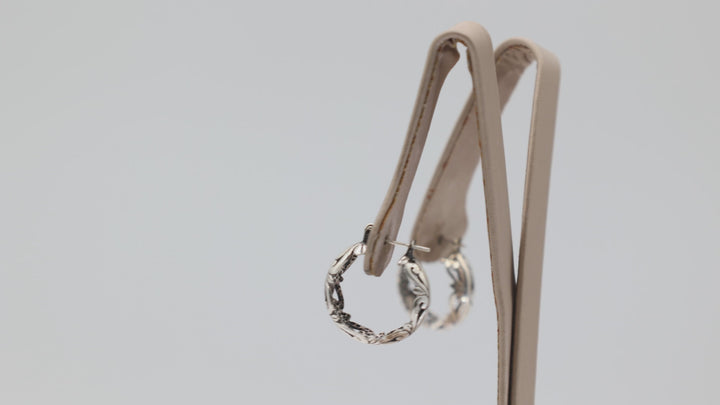 925 Sterling Silver Filigree Swirl Hoop Earrings