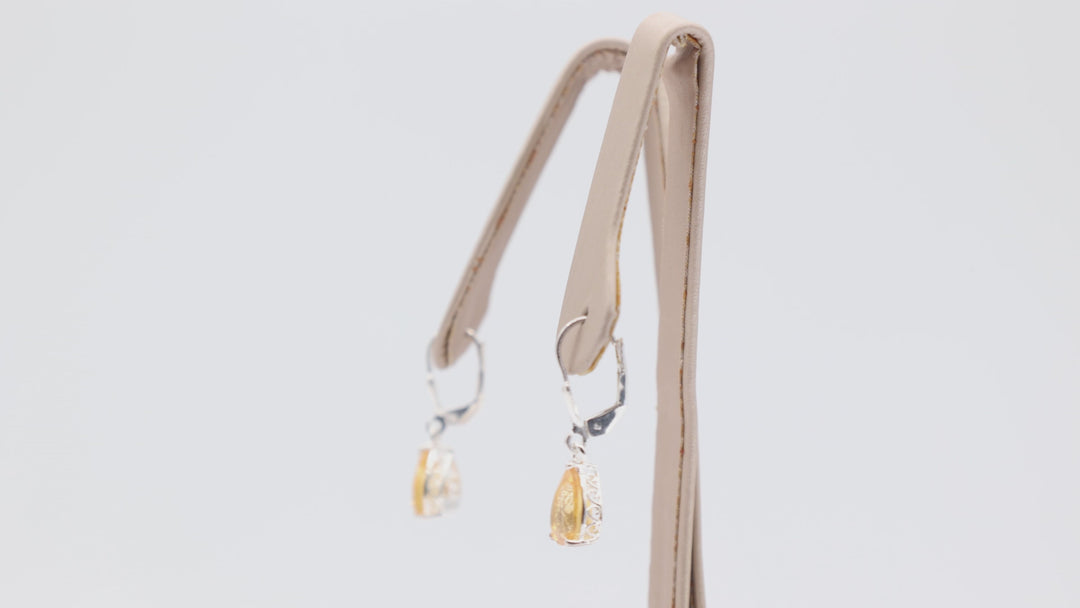 925 Sterling Silver & Citrine 5x7mm Teardrop Earrings