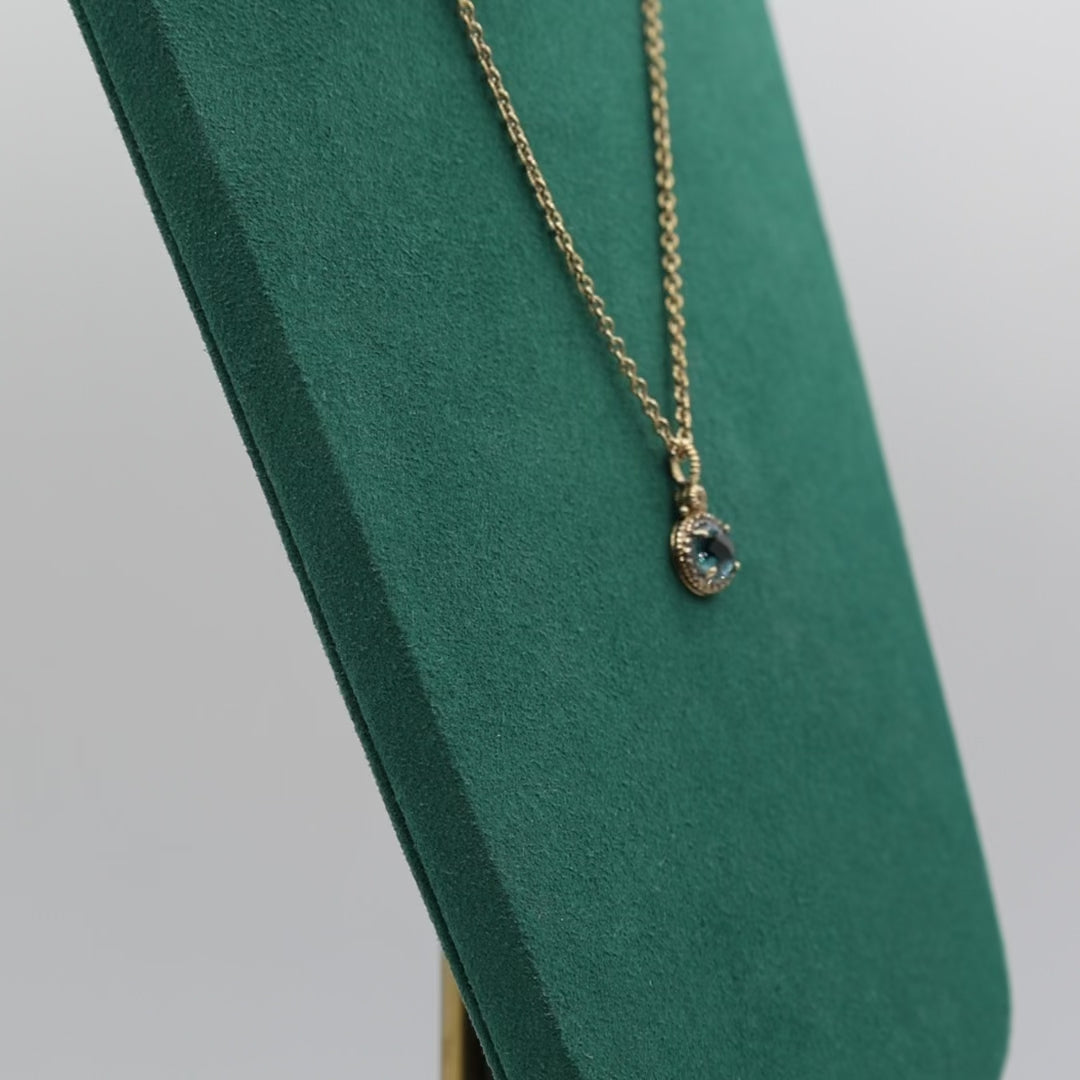 Judith Ripka Gold Over Sterling Blue Gemstone Pendant with Necklace - 17 inches
