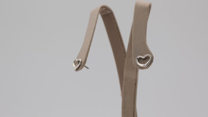 Tiffany Co Elsa Peretti Open Heart Stud Earrings Classic