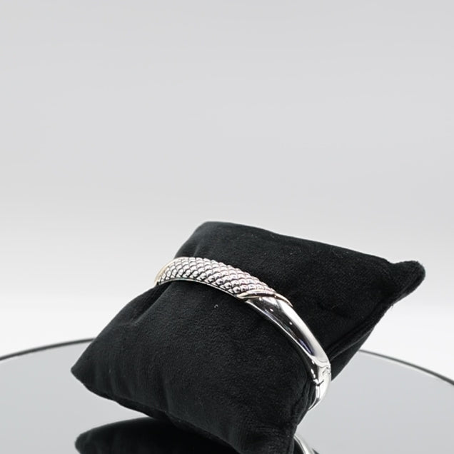 925 Sterling Silver Lorenzo Hinged Bangle Bracelet