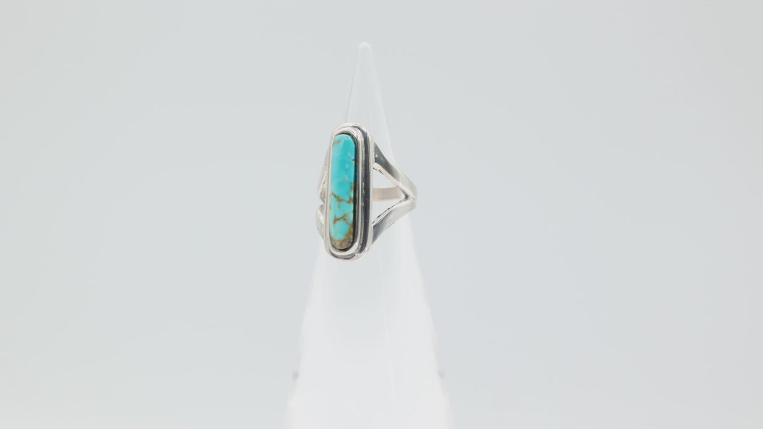 925 Sterling Silver Turquoise Navajo Ring Size 5.25