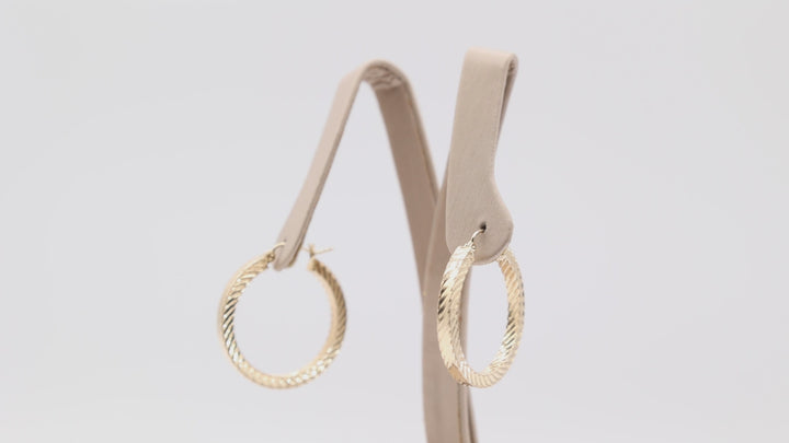 14k Yellow Gold Twisted Hoop Earrings for Elegant Style