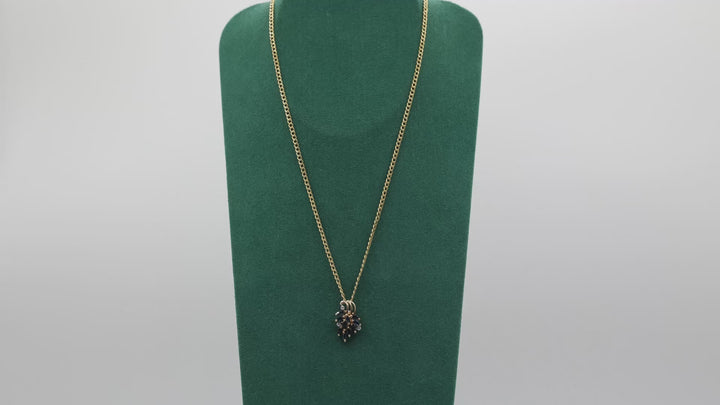 14k Yellow Gold Marquise Blue Sapphires with White Diamond Accents Necklace 18 in.