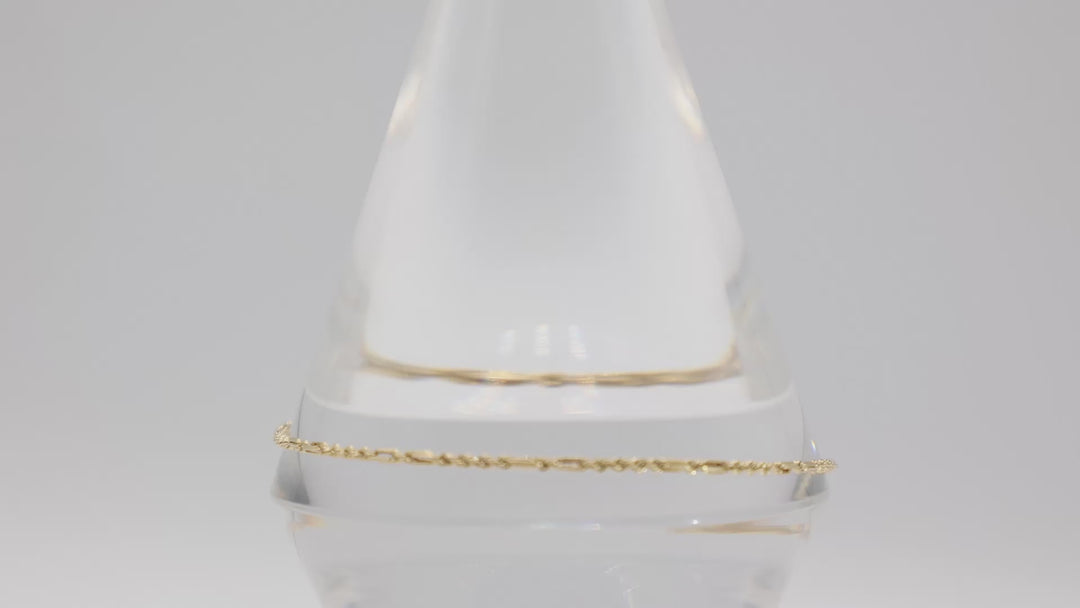 14K Yellow Gold Chain Bracelet 9 Inch Elegant Classic Jewelry Gift