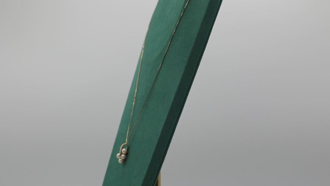 14K Yellow Gold Pearl Cluster Pendant Necklace 19 Inch Chain
