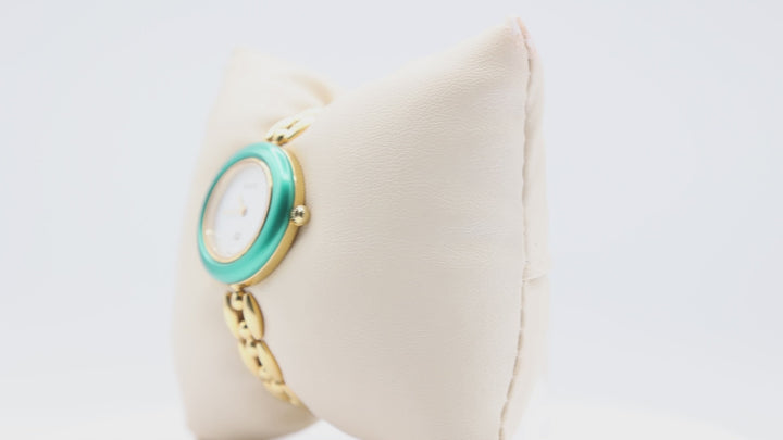 Gucci Yellow Gold Vintage Interchangable Gold Bezel Watch