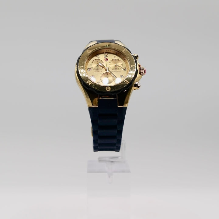 Michelle Jelly Bean Tahitian Watch with Navy Blue Silicone Band