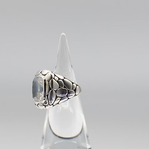 925 Sterling Silver John Hardy Kali White Topaz Pebble Ring - Size 7