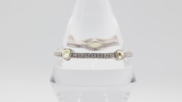 Judith Ripka Bracelet with Yellow and White CZ Stones 7.5 in