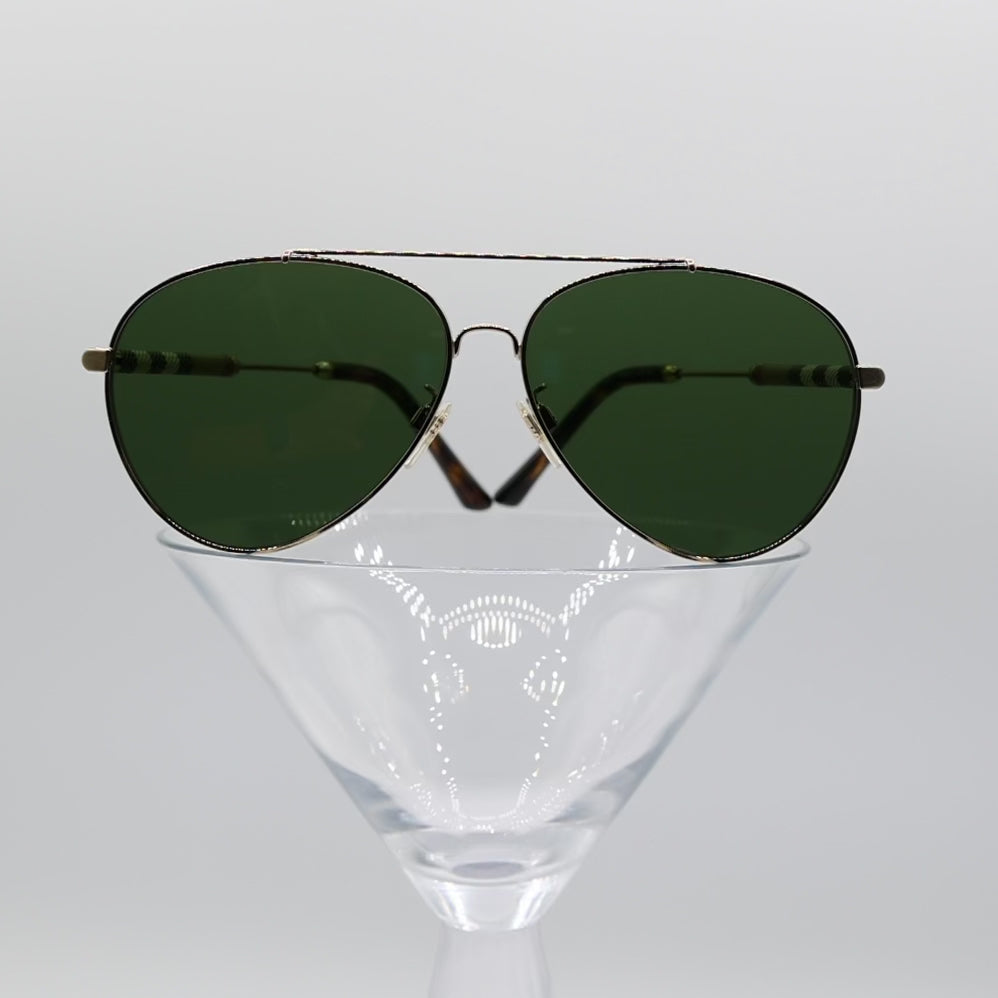 Burberry Aviator Gold Plated Sunglasses