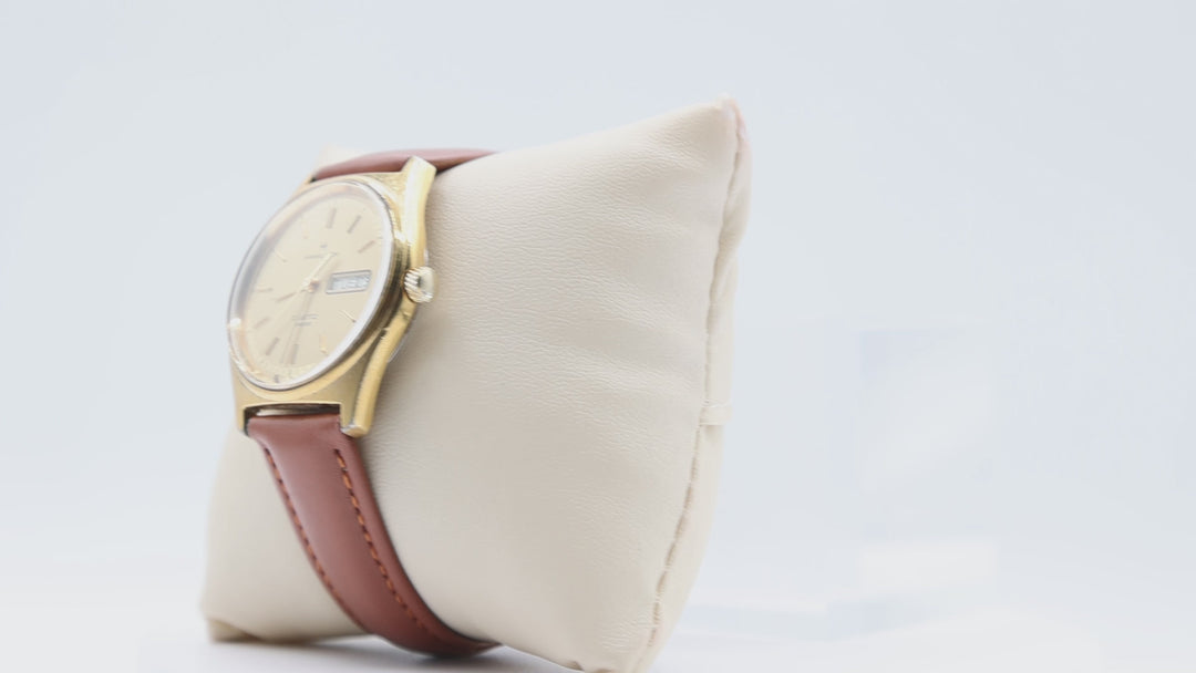 Hamilton Vintage Gold Plated Watch with New Brown Band