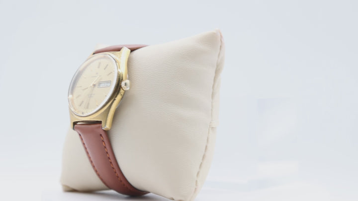 Hamilton Vintage Gold Plated Watch with New Brown Band