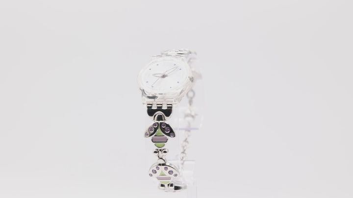 Swatch Purple Lady Bug Bracelet Watch