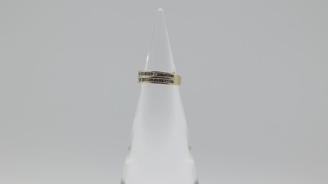 14K Yellow Gold Diamond Channel Ring Size 5.25 Fine Jewelry