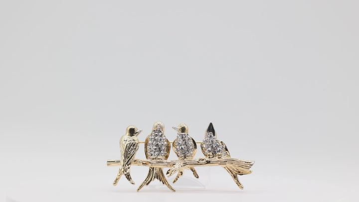 Joan Rivers Four Birds on a Branch Pin