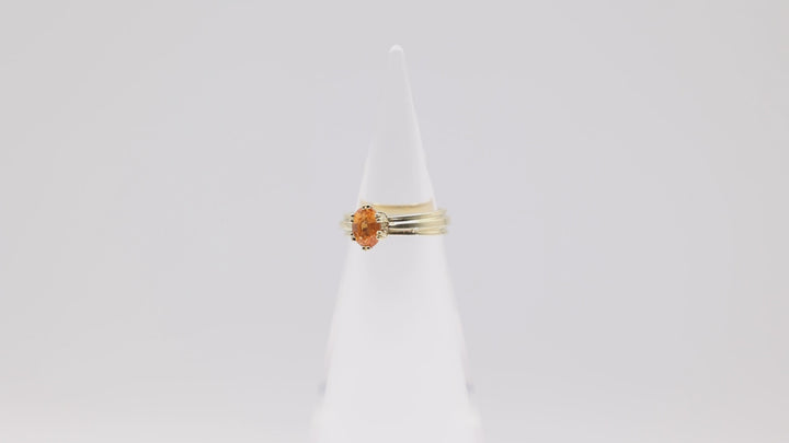 18k Yellow Gold Citrine 5mmx7mm Stone Ring Size 6.5