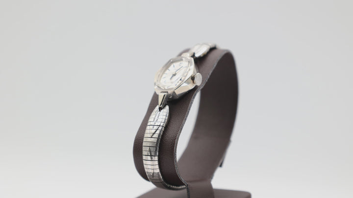 Bulova Silver 10K RGP Bezel Stainless Steel Back Watch
