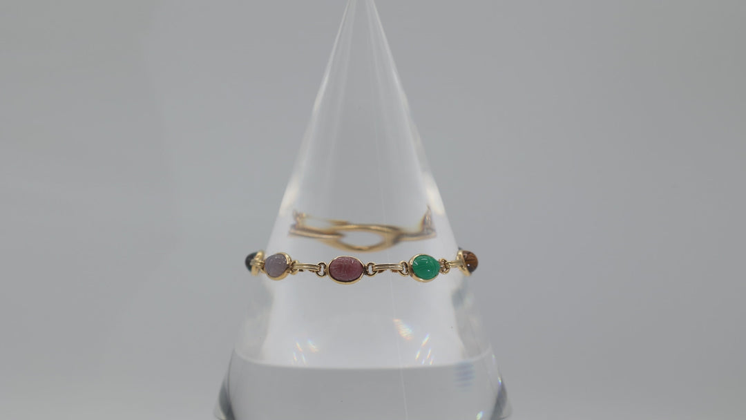 12k Vintage Egyptian Revival Bloodstone Bracelet Jewelry