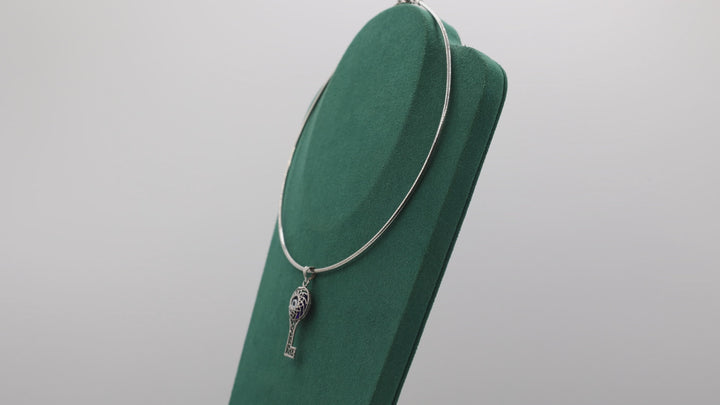 925 Sterling Silver Evil Eye Key Charm Pendant Necklace