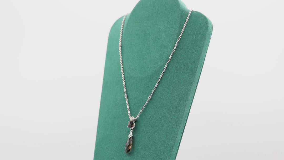 Lagos 925 Sterling Silver Smokey Quartz 18" Pendant Necklace