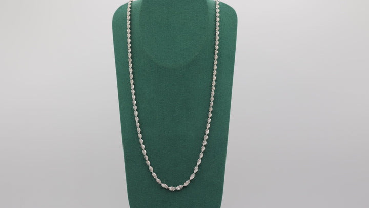 925 Sterling Silver Twisted 23 Inch Chain Necklace