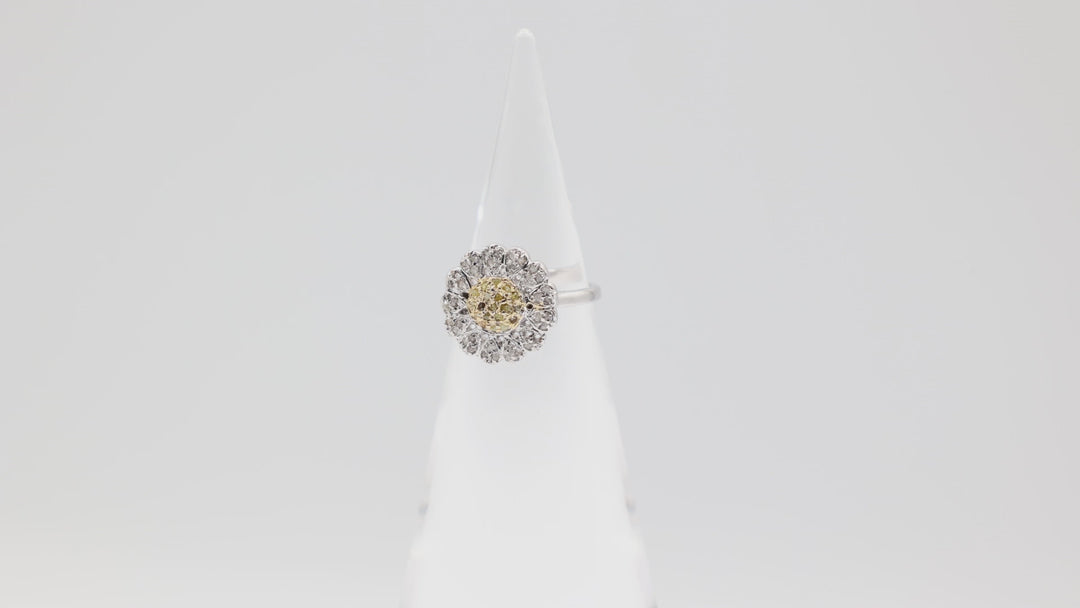 925 Sterling Silver Daisy Flower Ring Size 6.75