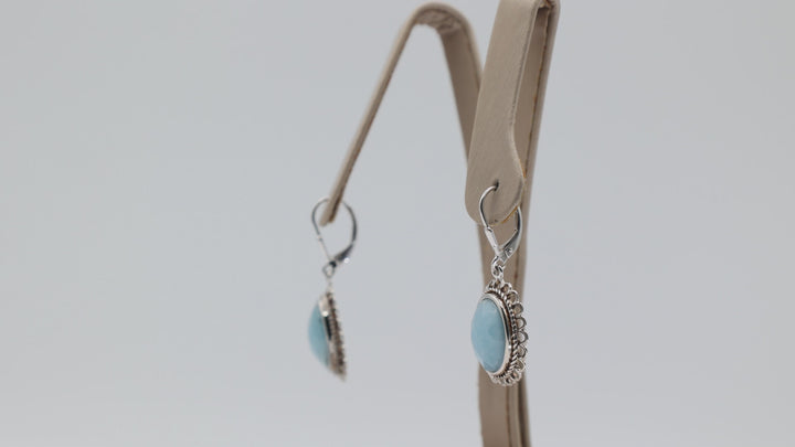 925 Sterling Silver Chalcedony Stone Dangle Earrings 14x10mm