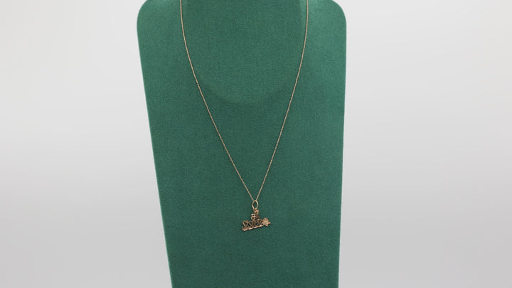 14k Yellow Gold 17 Inch Chain & #1 Sister Pendant Necklace