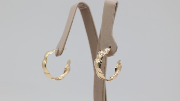 14K Yellow Gold Hoop Earrings One Inch Diameter Elegant Everyday Jewelry