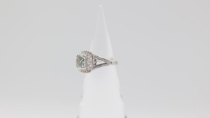Gabriel & Co. 925 Sterling Silver 11x9mm Green Quartz Ring Size 9.75