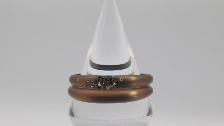 Alexis Bittar Brown Crystal Bangle Bracelet Set For Elegant Wear