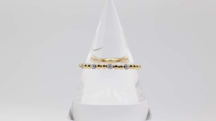 Michael Kors Yellow Gold Tone & Crystal Beaded Stretch Bracelet