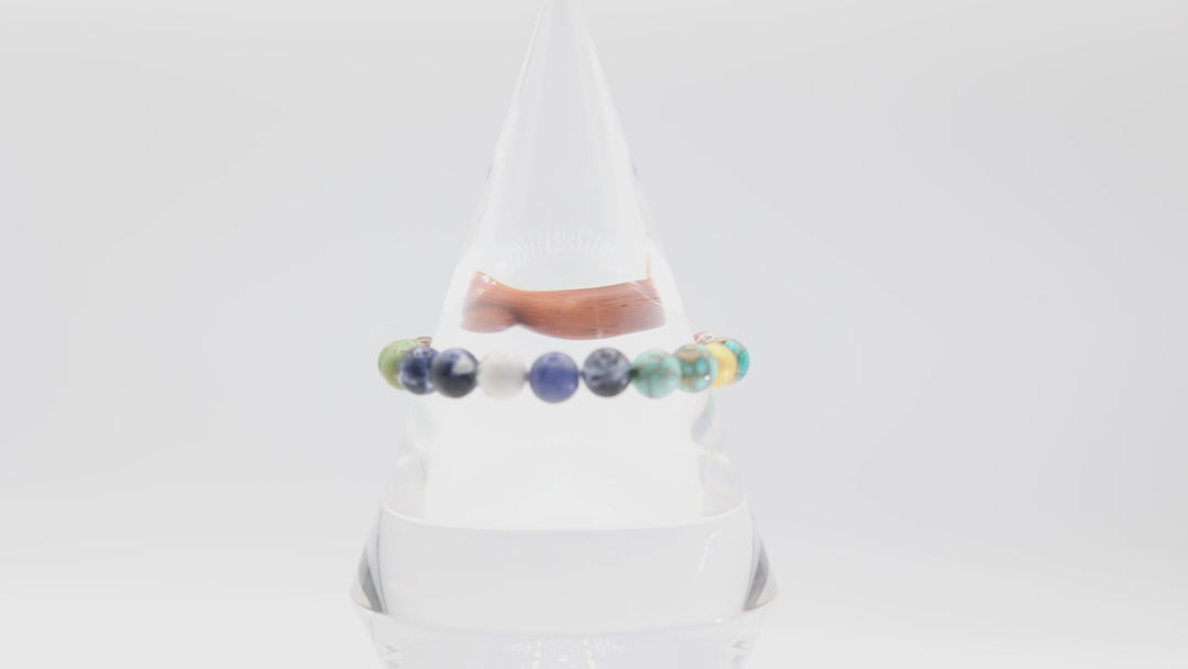 Multi-Color Natural Stone Beaded Bracelet