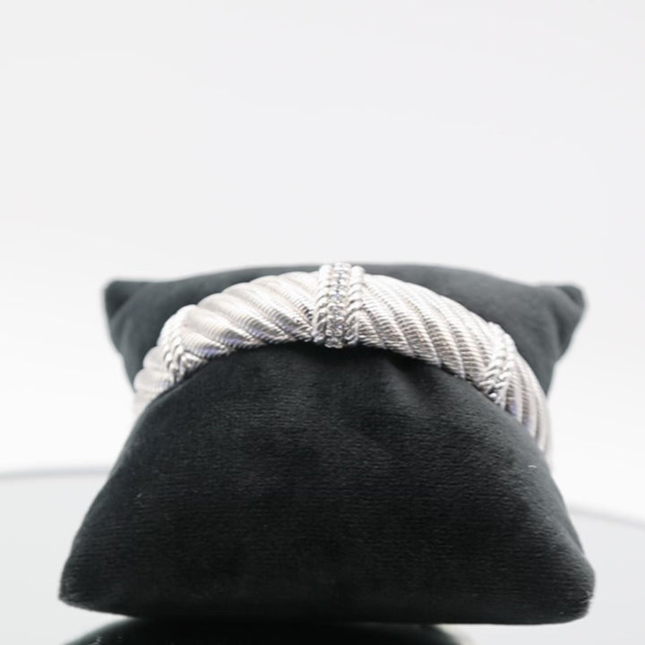 925 Sterling Silver Vintage Judith Ripka Twisted Cuff Bracelet