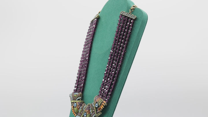Heidi Daus Purple Necklace with Multicolored Crystals