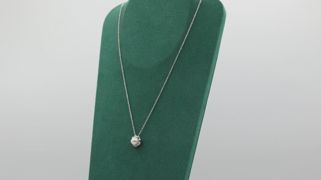 Gabriel & Co. 925 Sterling Silver Swirling Cultured Pearl Pendant Necklace