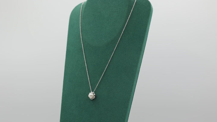 Gabriel & Co. 925 Sterling Silver Swirling Cultured Pearl Pendant Necklace